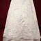 1 Yard Beaded and Corded Bridal Lace Fabric Embroidered on 100% Polyester Net Mesh White